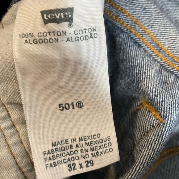 Levi’s 501 Button Fly Jeans Men’s 32x29 100% Cotton Dark Wash Straight Leg EUC - Picture 2 of 12